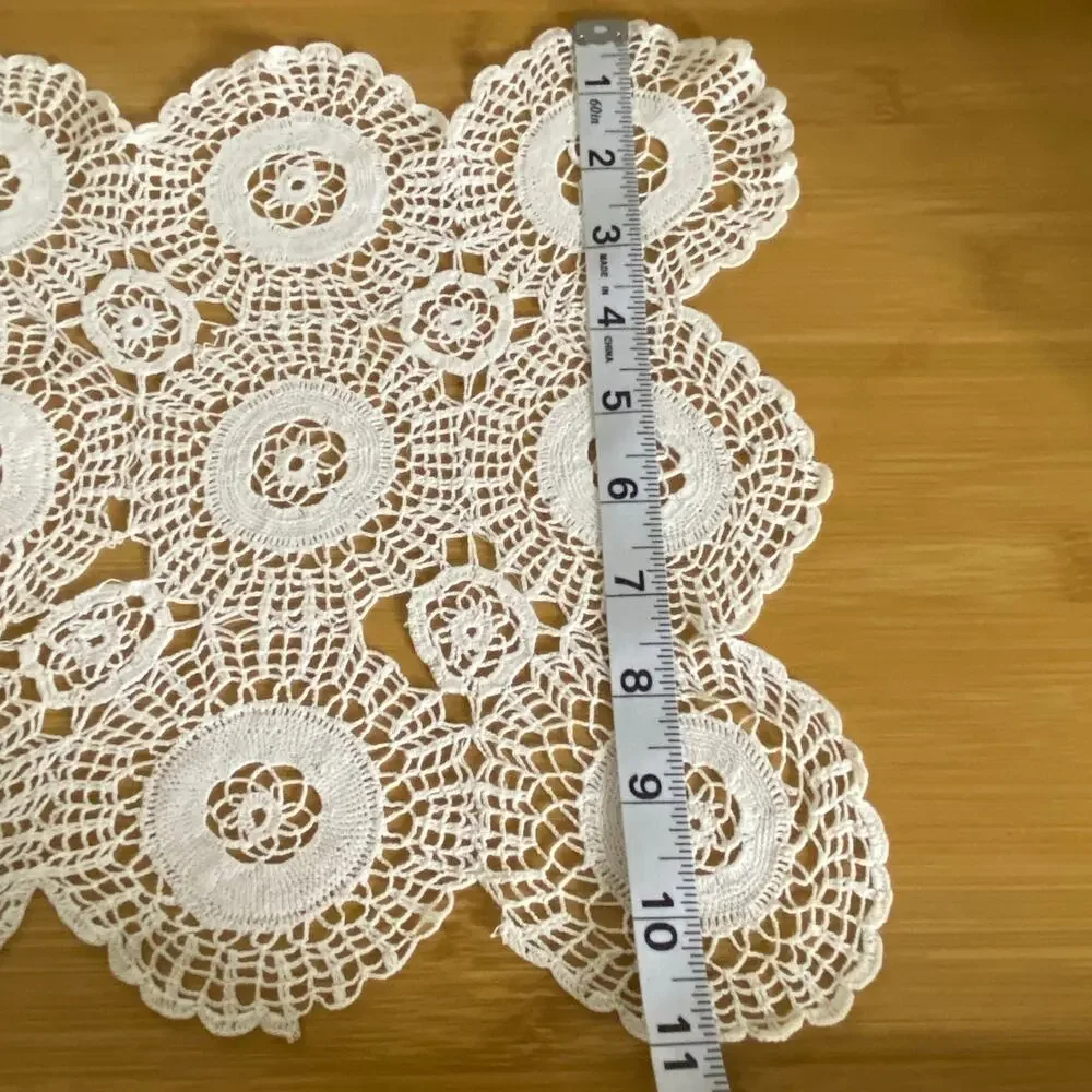 Vintage Handmade Crochet Floral Medallion Doily 11